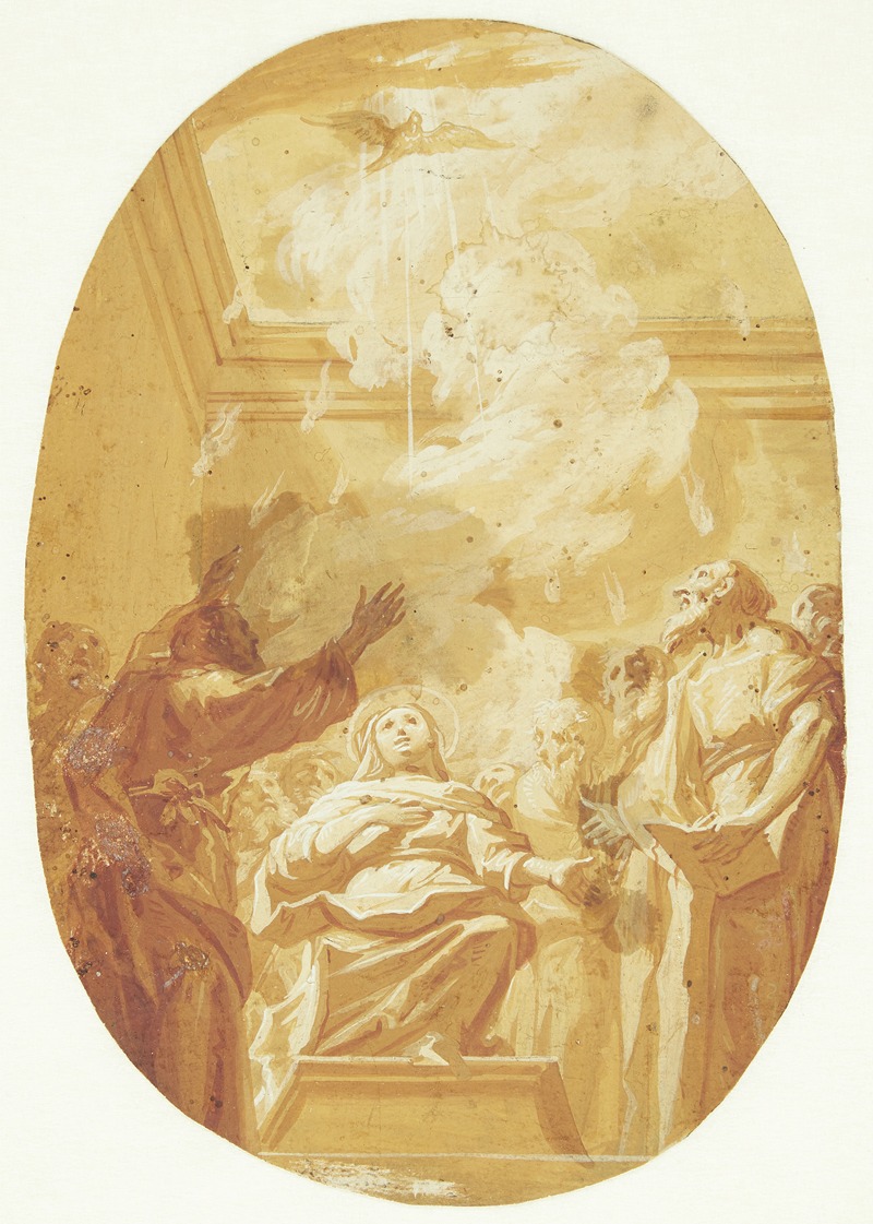 Pinse Helligånden udgydes over apostlene — Carlo Maratti