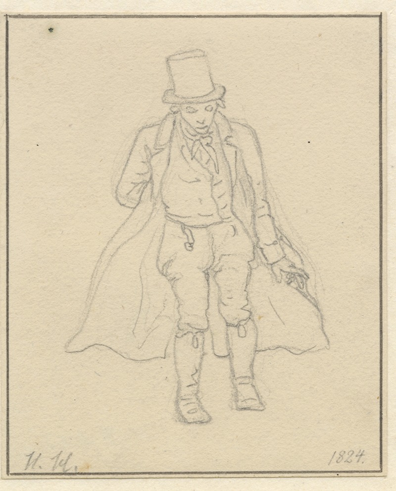 Portrætmaler Hans Hansen, hel figur — Christoffer Wilhelm Eckersberg