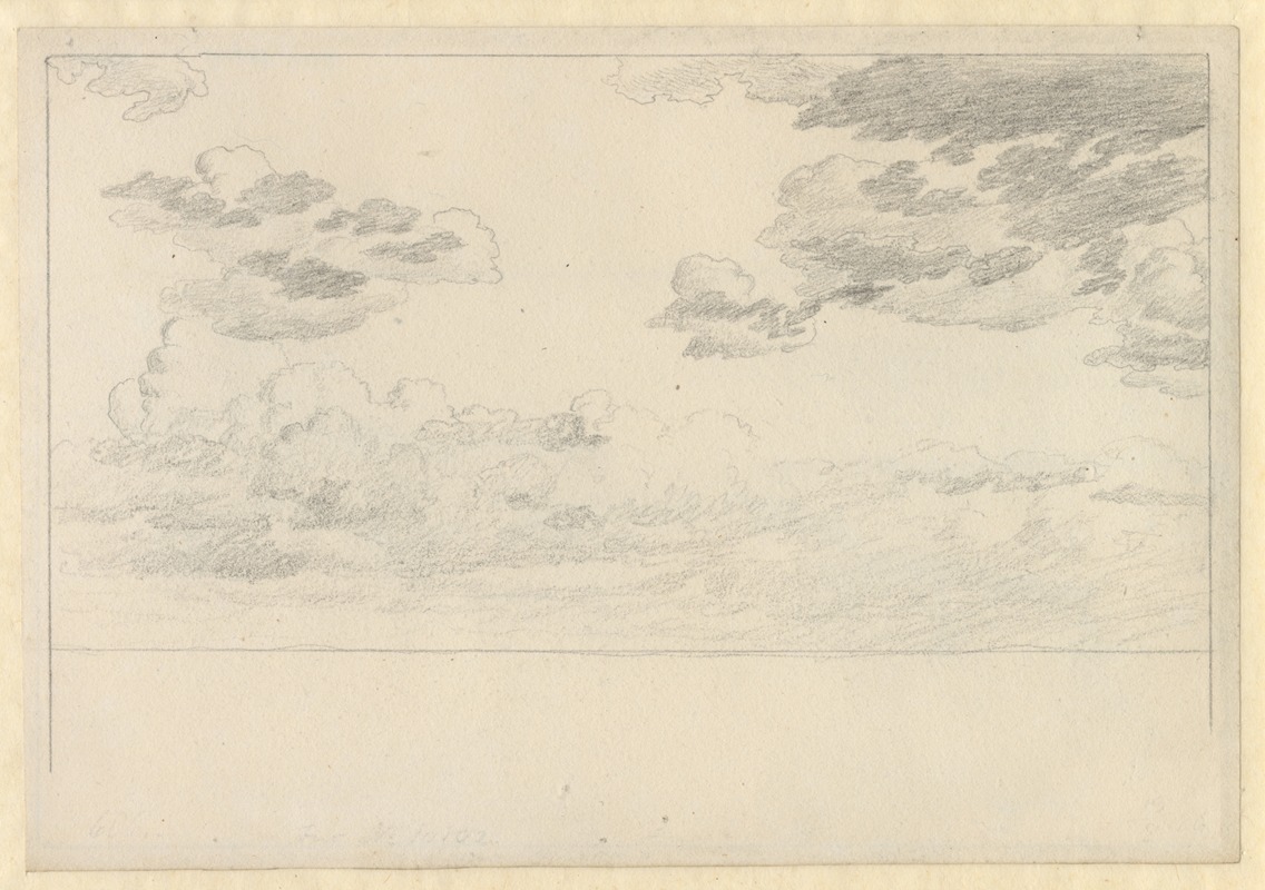 Studie af skyer over havet by Кристоффер Вильгельм Эккерсберг, 1826 — digital art print download