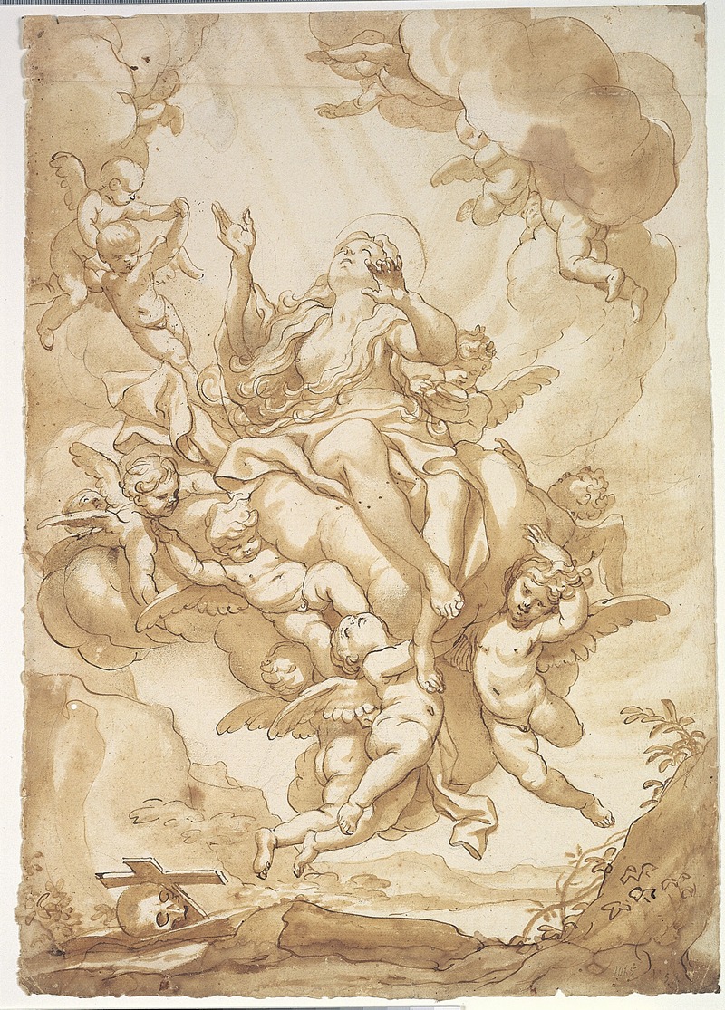 Den hellige Maria Magdalenes opstandelse by Domenico Piola — digital art print download