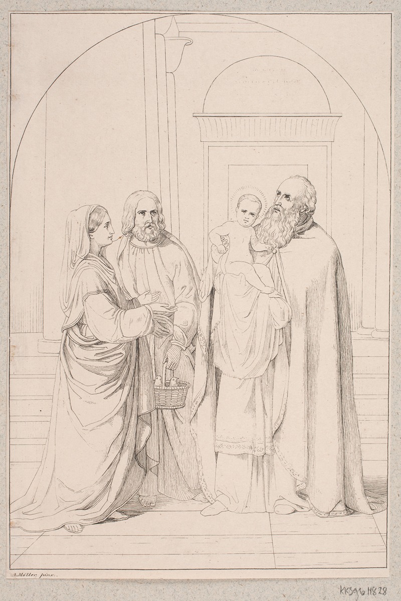Fremstillingen i templet by Edvard Lehmann, 1841 — digital art print download