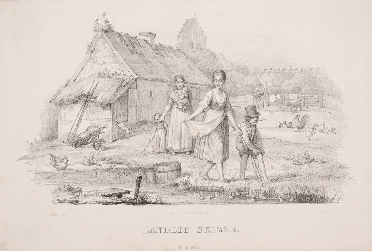 Landlig Skizze by Edvard Lehmann — digital art print download