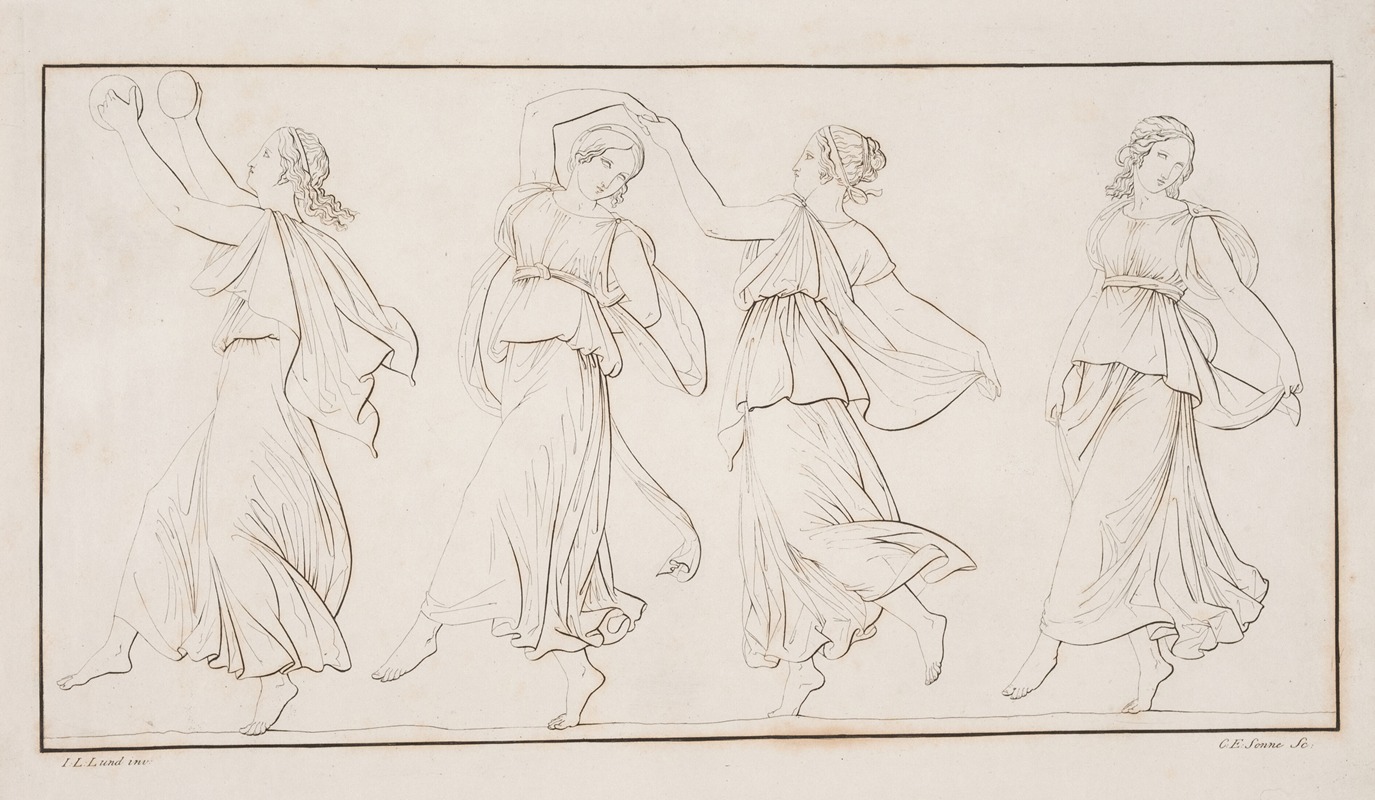 Fremstilling med dansende kvinder — Carl Edvard Sonne