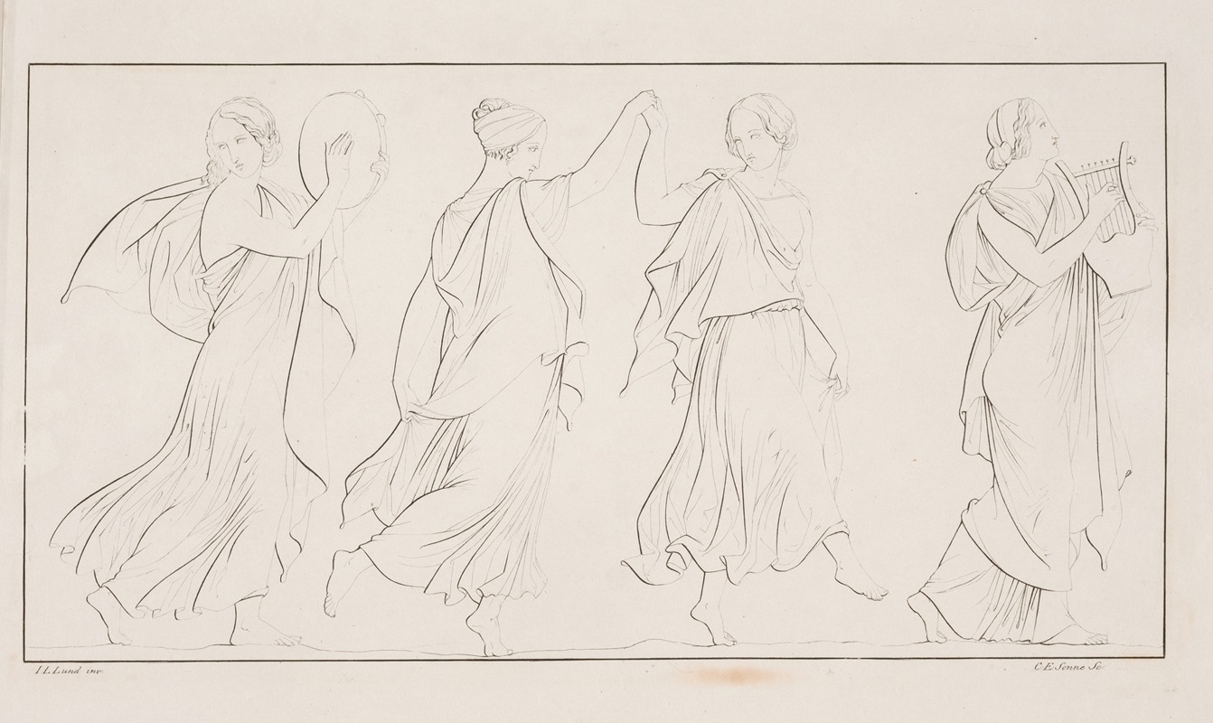 Fremstilling med dansende kvinder — Carl Edvard Sonne