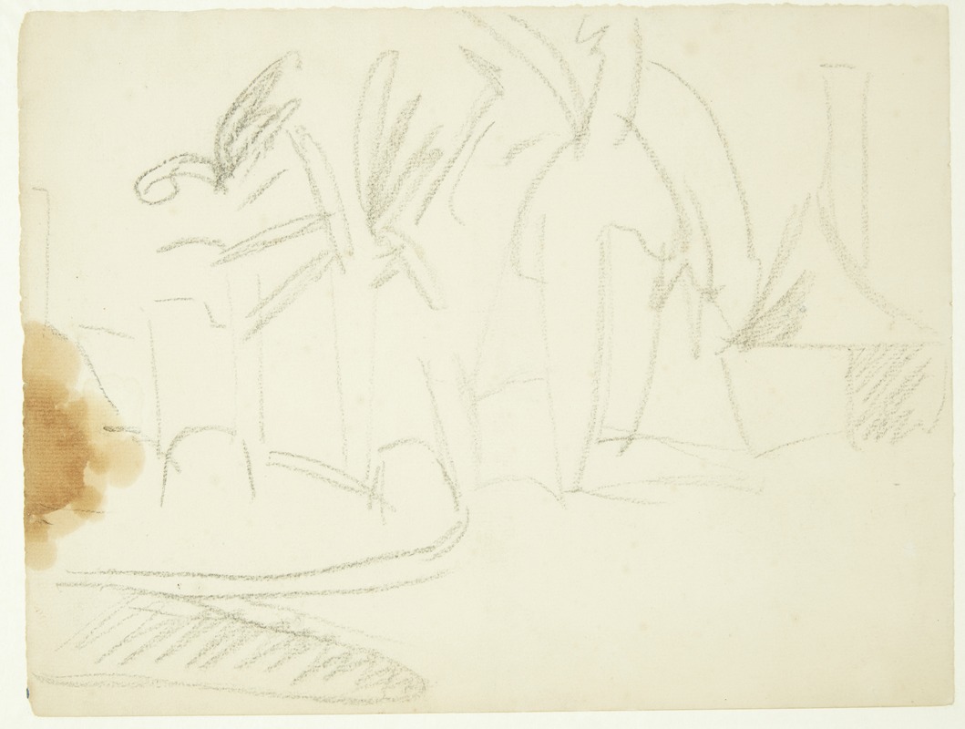 Landskab med palmer, Cannes by Эдвард Вейе, 1939 — digital art print download