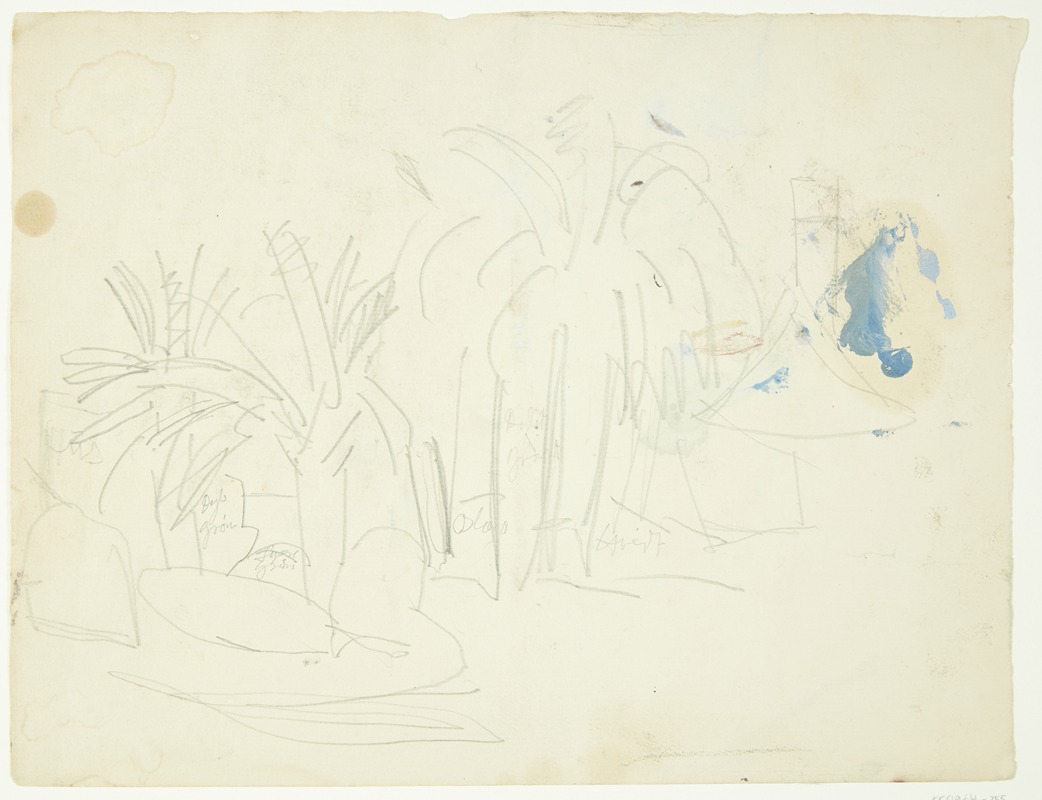 Landskab med palmer, Cannes by Эдвард Вейе, 1939 — digital art print download