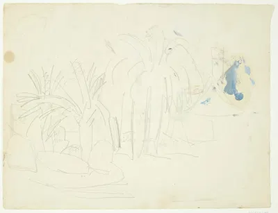 Landskab med palmer, Cannes by Эдвард Вейе, 1939 — digital art print download