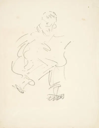 Studie af maleren Kristian Kongsbøll 1880-1913 , siddende by Edvard Weie — digital art print download