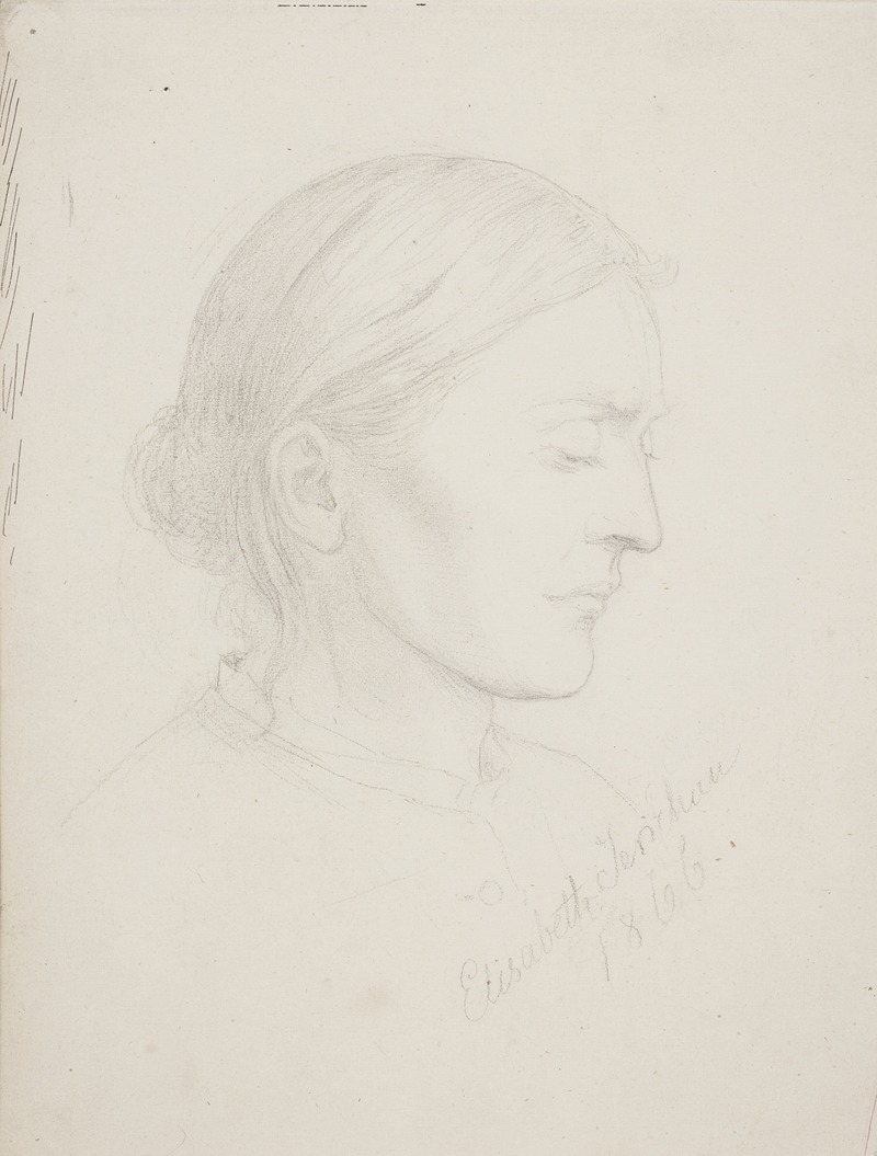 Ældre kvinde i profil by Элизабета Ерихау Бауман, 1866 — digital art print download