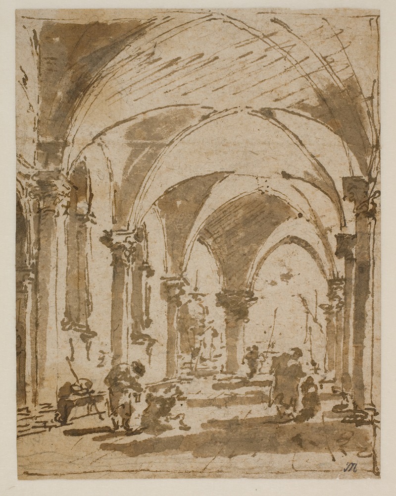 Dogepaladsets buegang mod Piazzettaen by Франческо Гуарди — digital art print download