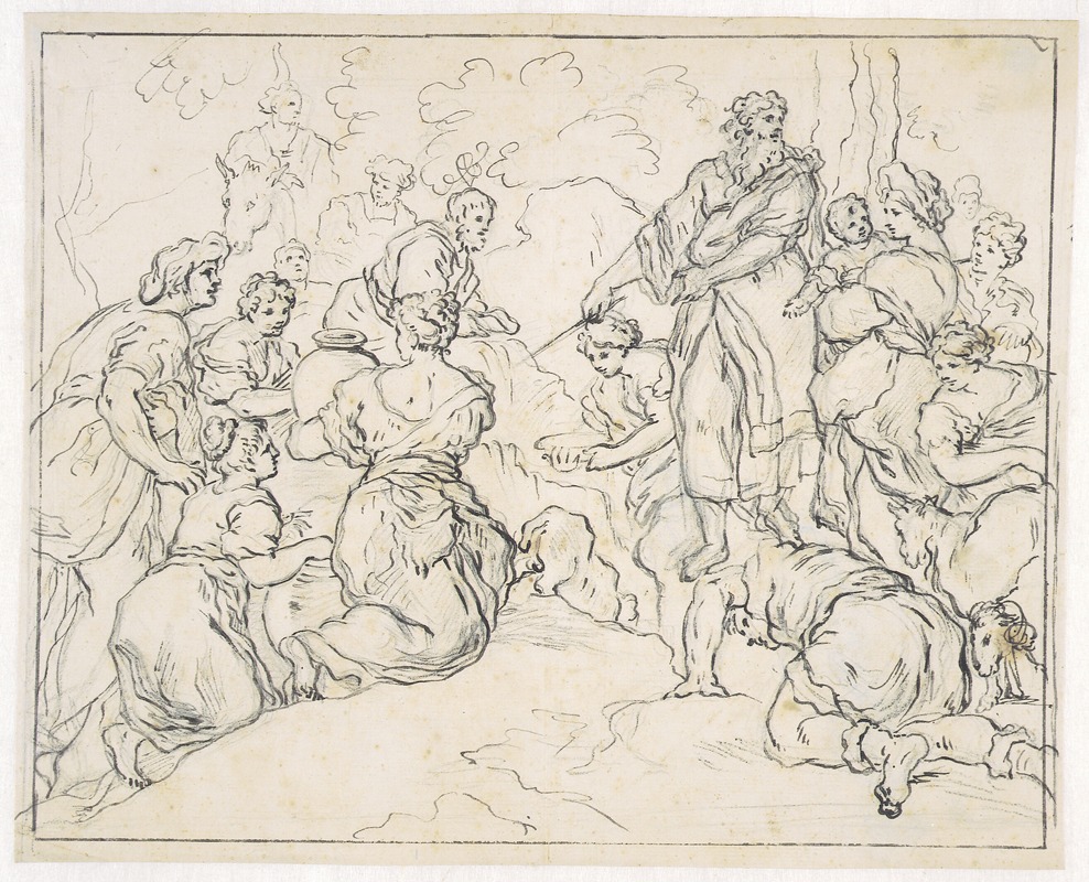 Moses slår vand af klippen by Francesco La Marra — digital art print download