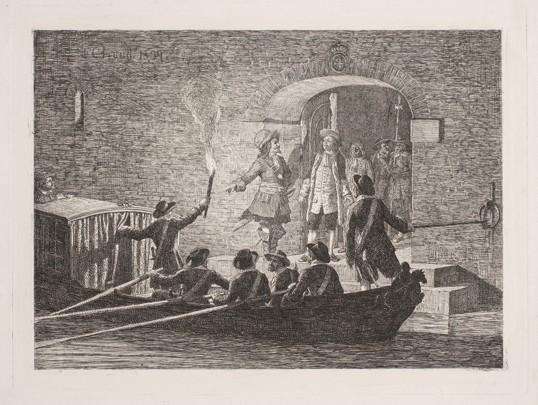 Griffenfelds fængsling by Фредерик Кристиан Лунд, 1859 — digital art print download