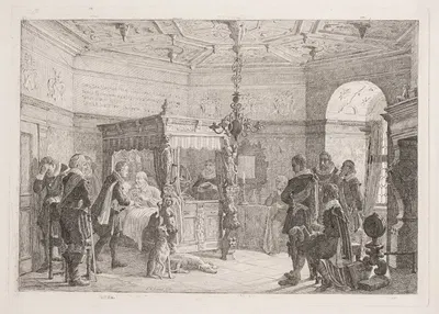 Kansler Niels Kaas' død by Фредерик Кристиан Лунд, 1864 — digital art print download