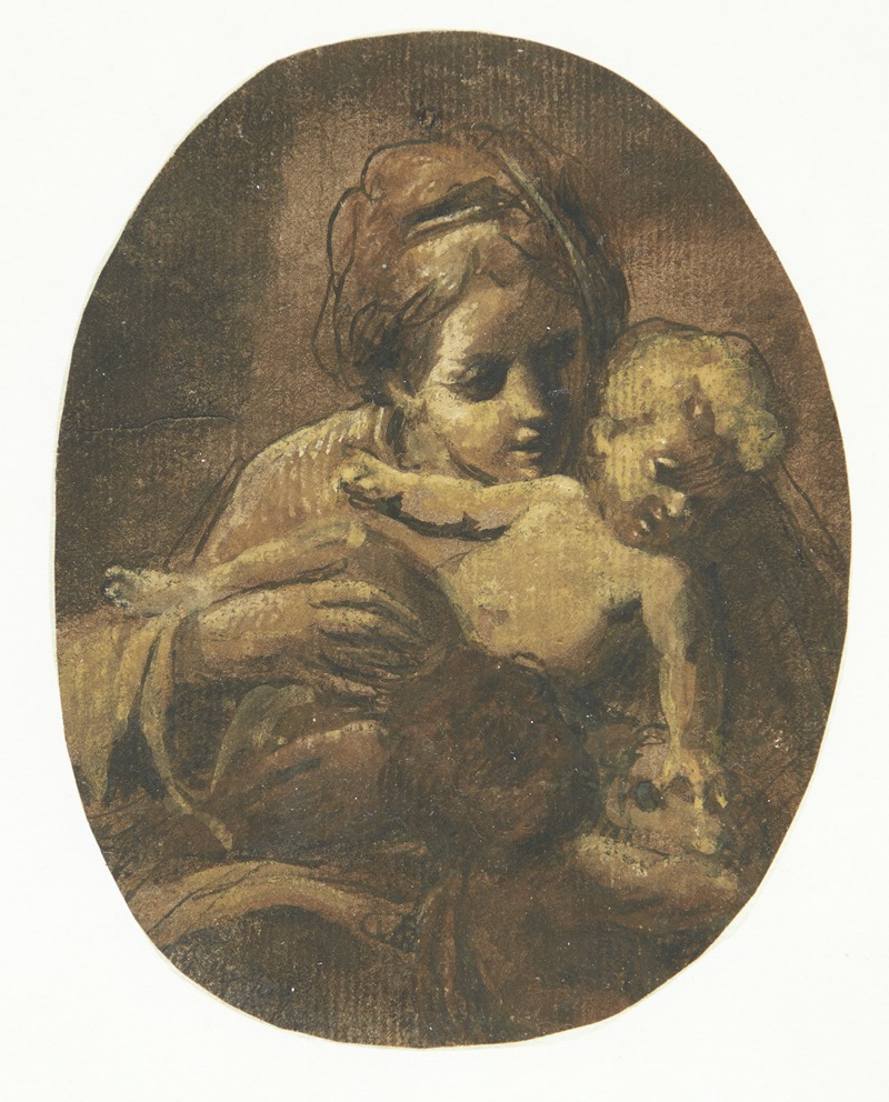 Madonna med barnet by Giacomo Cavedone — digital art print download