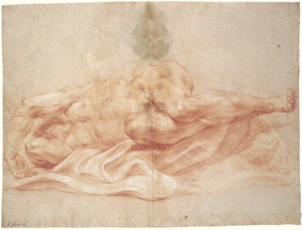 Nøgen mand by Giovanni Battista Gaulli — digital art print download