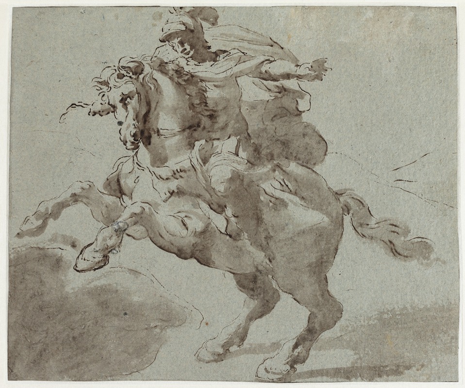 Marcus Curtius kaster sig med sin hest i kløften — Giovanni Battista Trotti