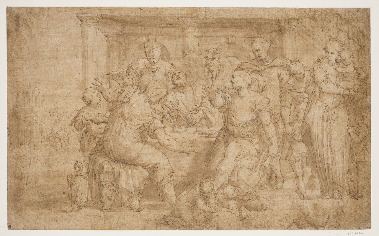 Middagen i Emmaus by Giovanni Battista Zelotti — digital art print download