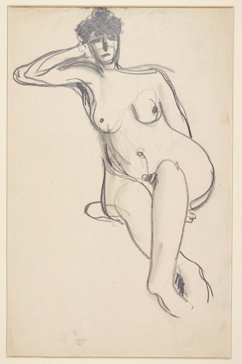 Siddende kvindelig model by Харальд Гирсинг, 1907 — digital art print download