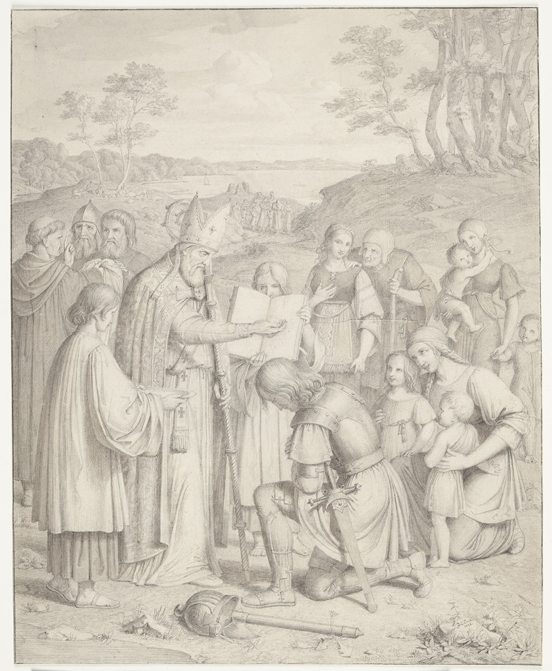 De første danskes kristne dåb by Йохан Людвиг Лунд, 1826 — digital art print download