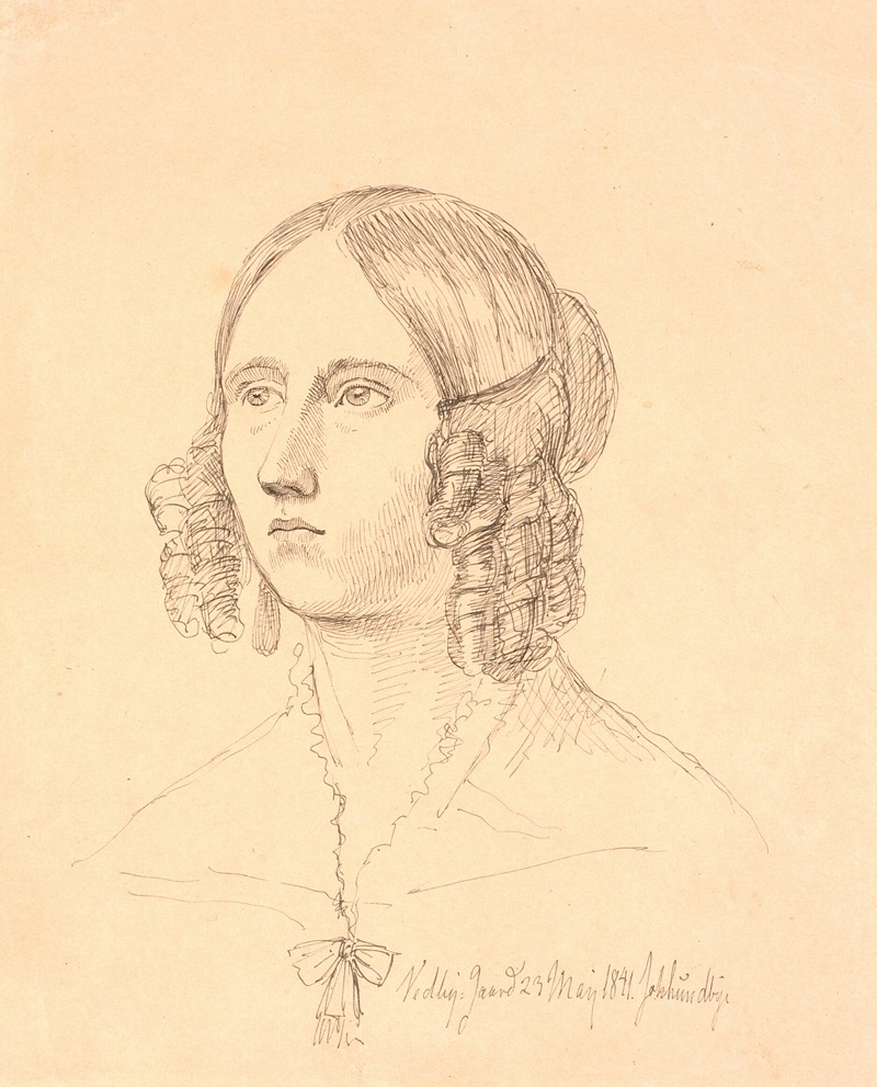 Louise Marie Neergaard by Йохан Томас Лундбю, 1841 — digital art print download