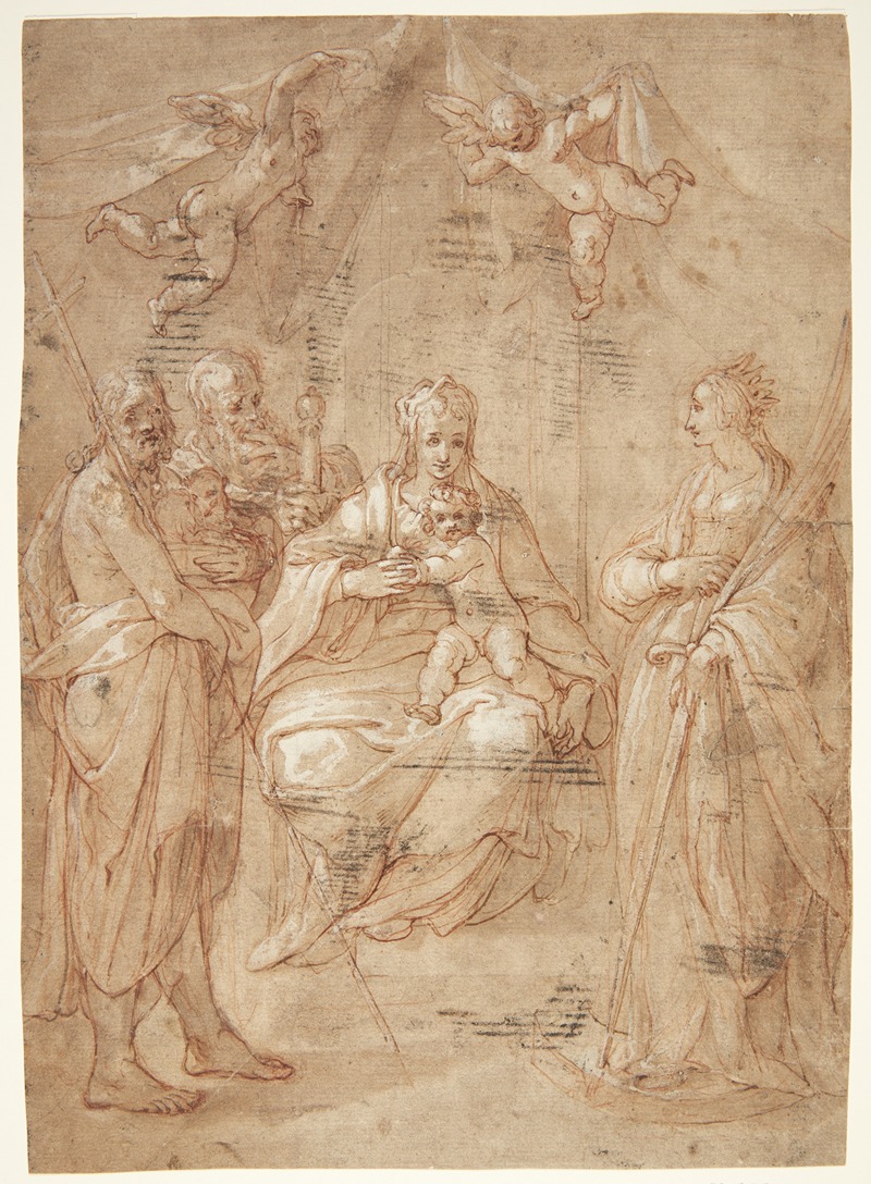 Madonna med barnet ved siden — Johann Freyberger