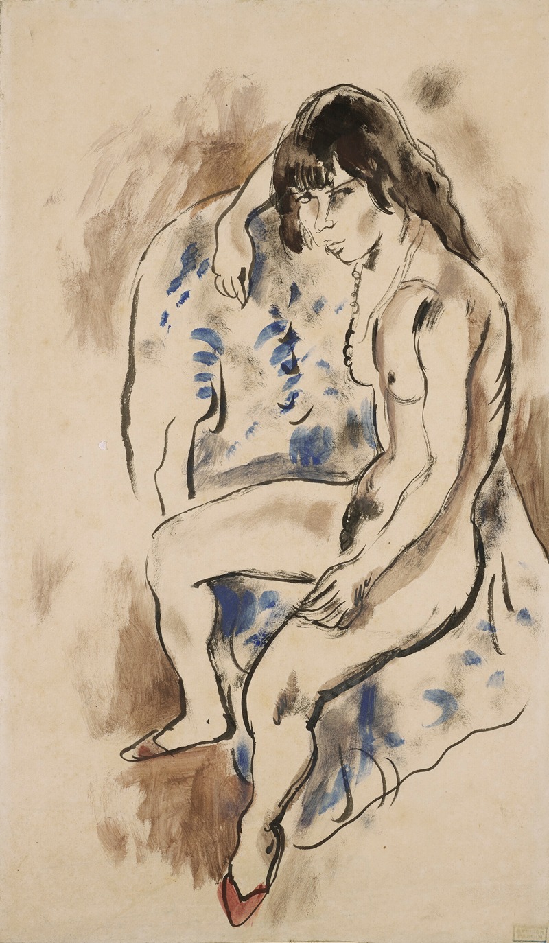 Nu assis (La première séance) by Жюль Паскин, 1923-1924 — digital art print download