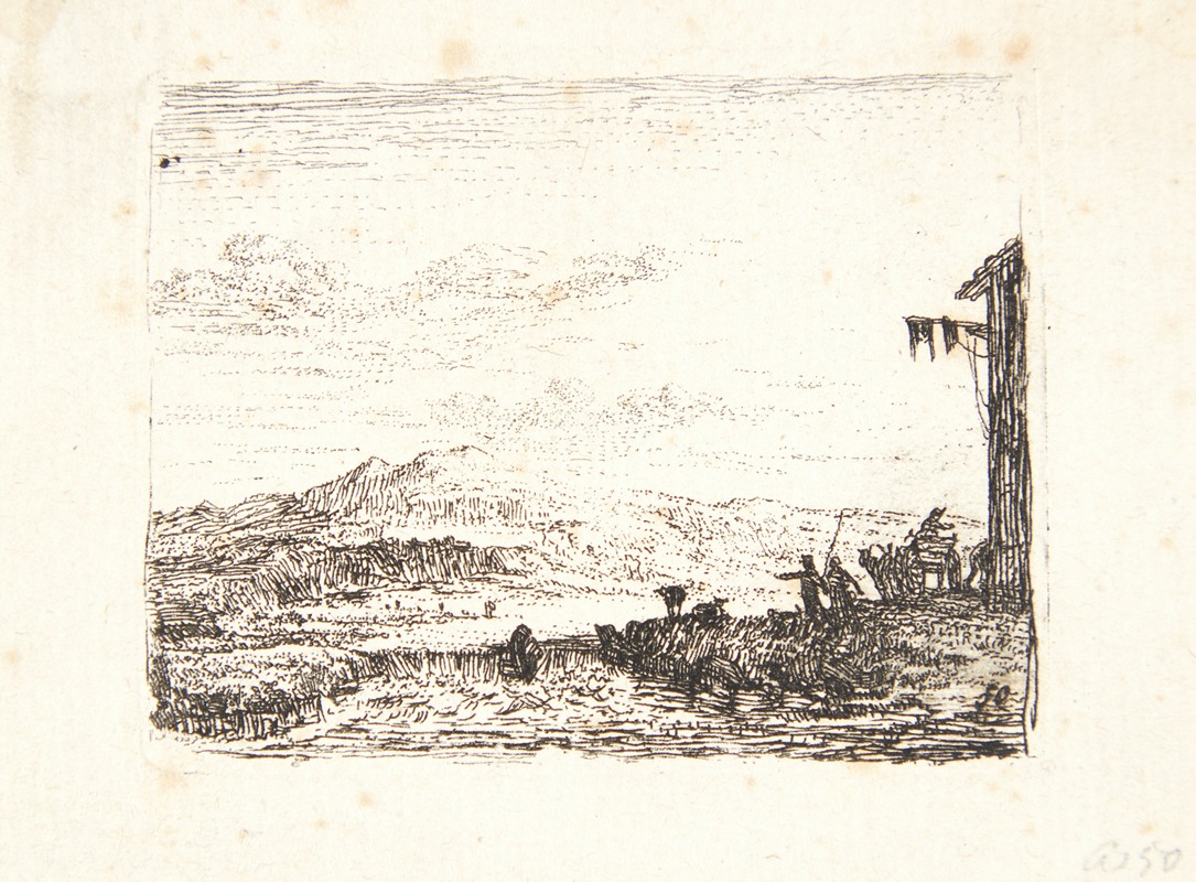 En vogn foran et gæstgiveri — Karel Dujardin