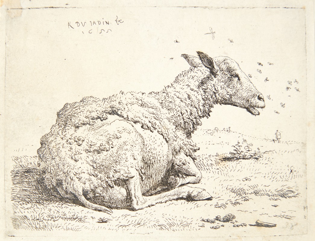 Fåret og fluerne by Карел Дуйардин, 1655 — digital art print download