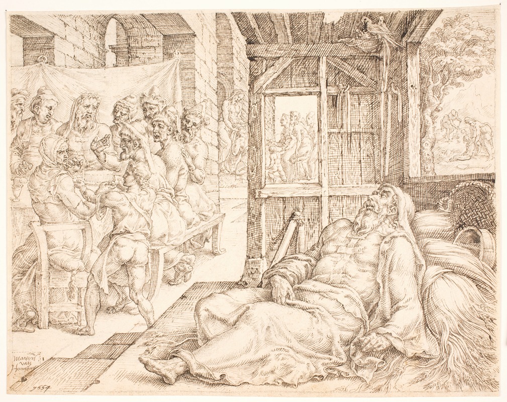 Tobits blindhed by Маартен ван Хемскерк, 1554 — digital art print download