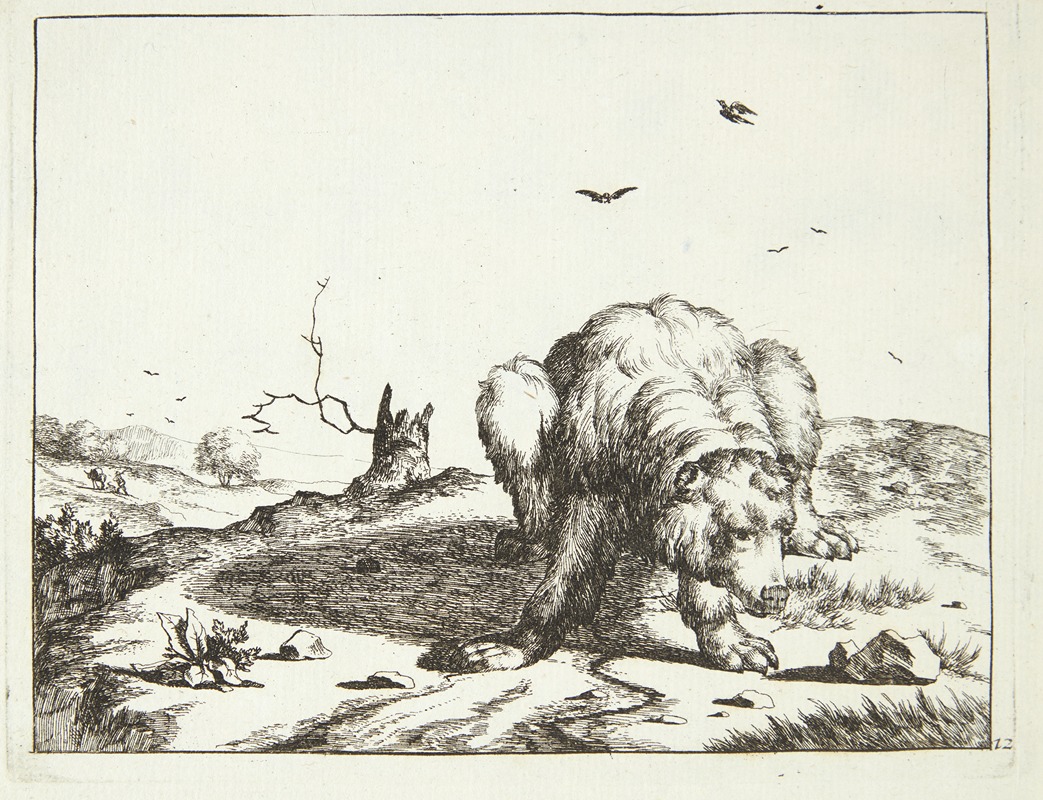 Sammenkrøbet bjørn by Marcus de Bye, 1664 — digital art print download