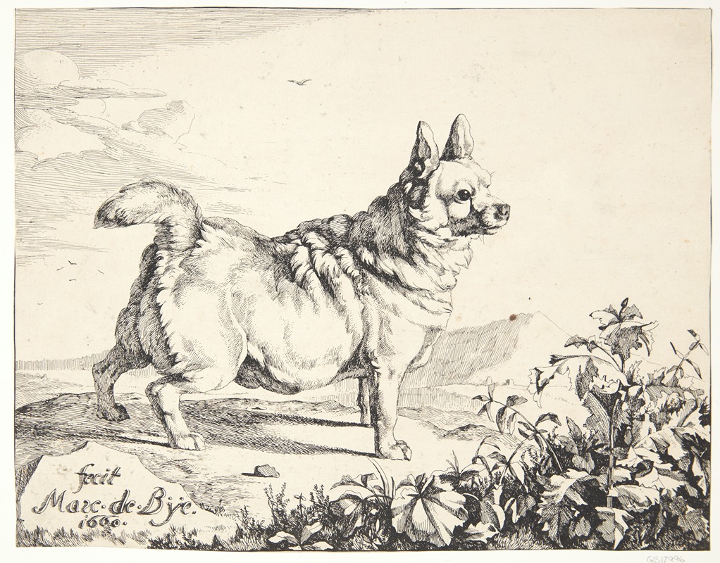 Stående hund, gadekryds by Marcus de Bye, 1660 — digital art print download