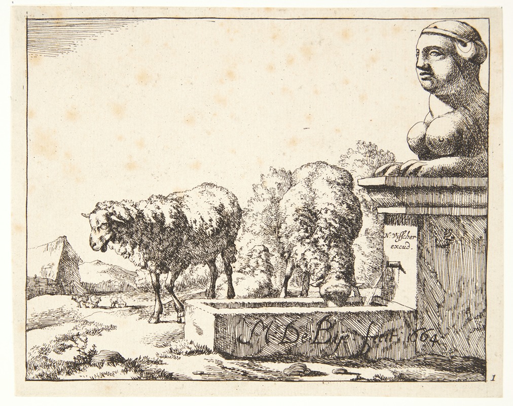 Titelblad til Får by Marcus de Bye, 1664 — digital art print download