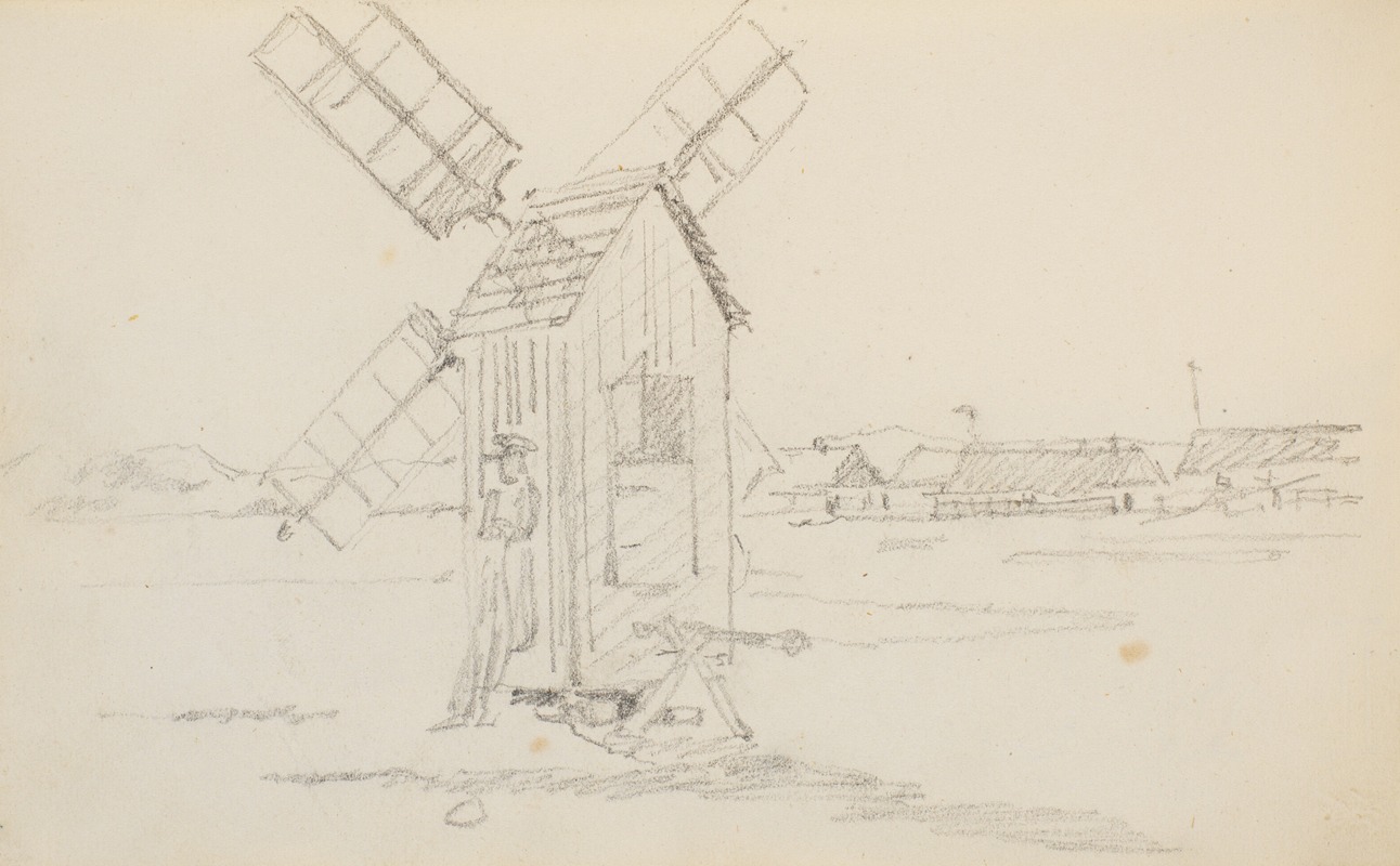 Landskab med mølle by Мартинус Рёрбю, 1833 — digital art print download