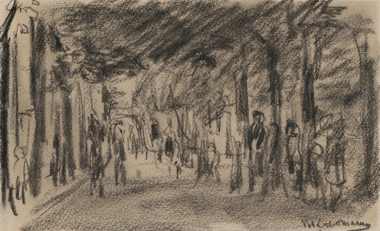 Dorfstraße mit Passanten by Макс Либерман — digital art print download