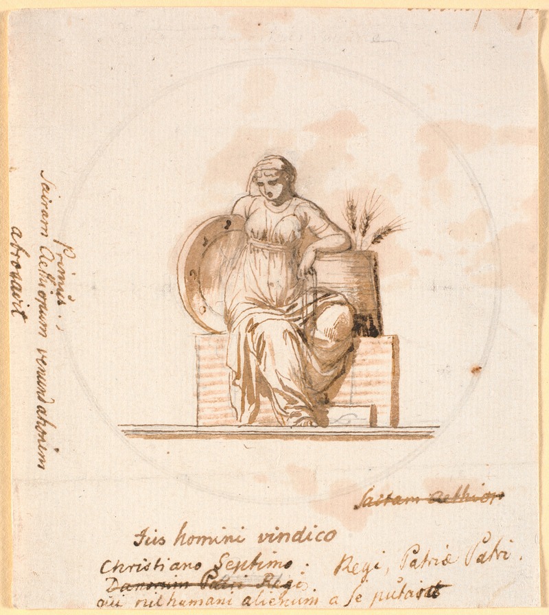 Siddende allegorisk kvindefigur by Николай Абильдгорд — digital art print download