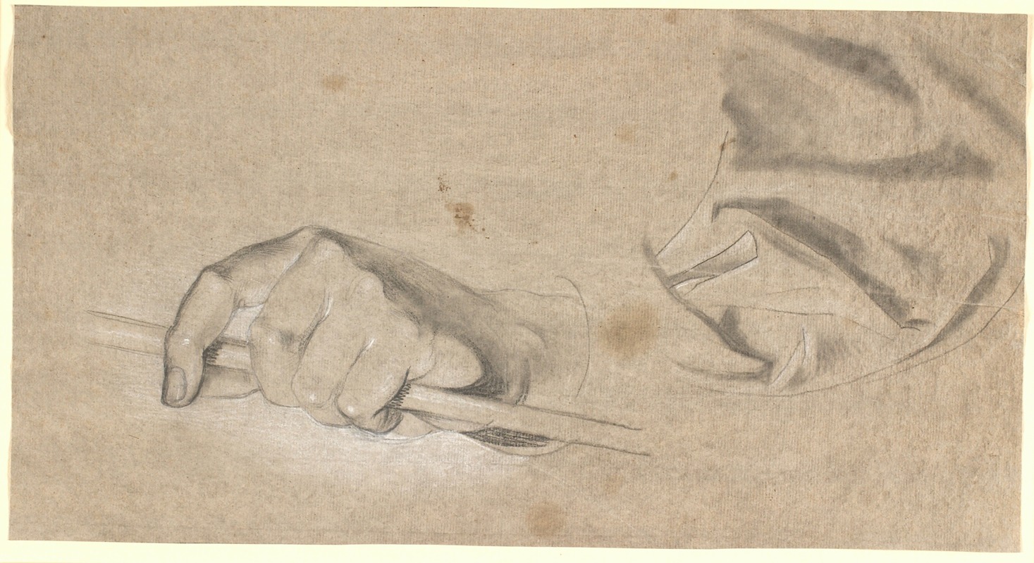 Studie af en hånd og et draperi by Николай Абильдгорд — digital art print download