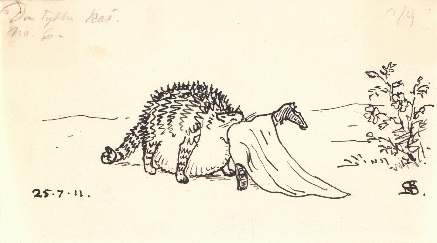 Den tykke kat by Niels Skovgaard, 1911 — digital art print download
