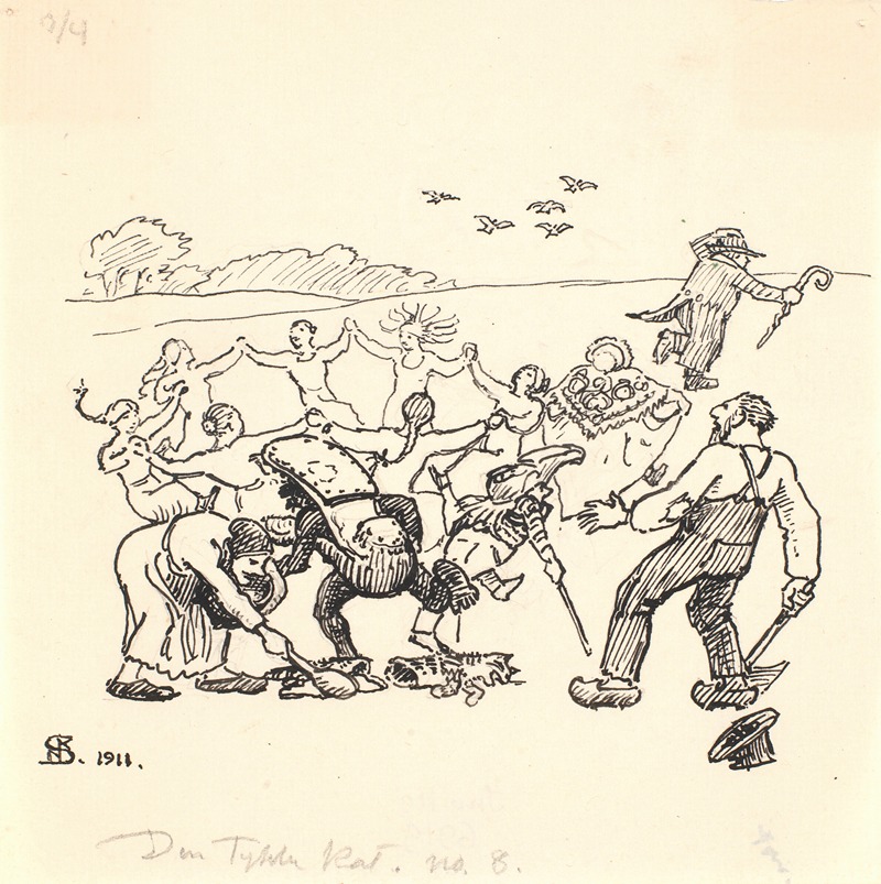 Den tykke kat by Нильс Сковгорд, 1911 — digital art print download