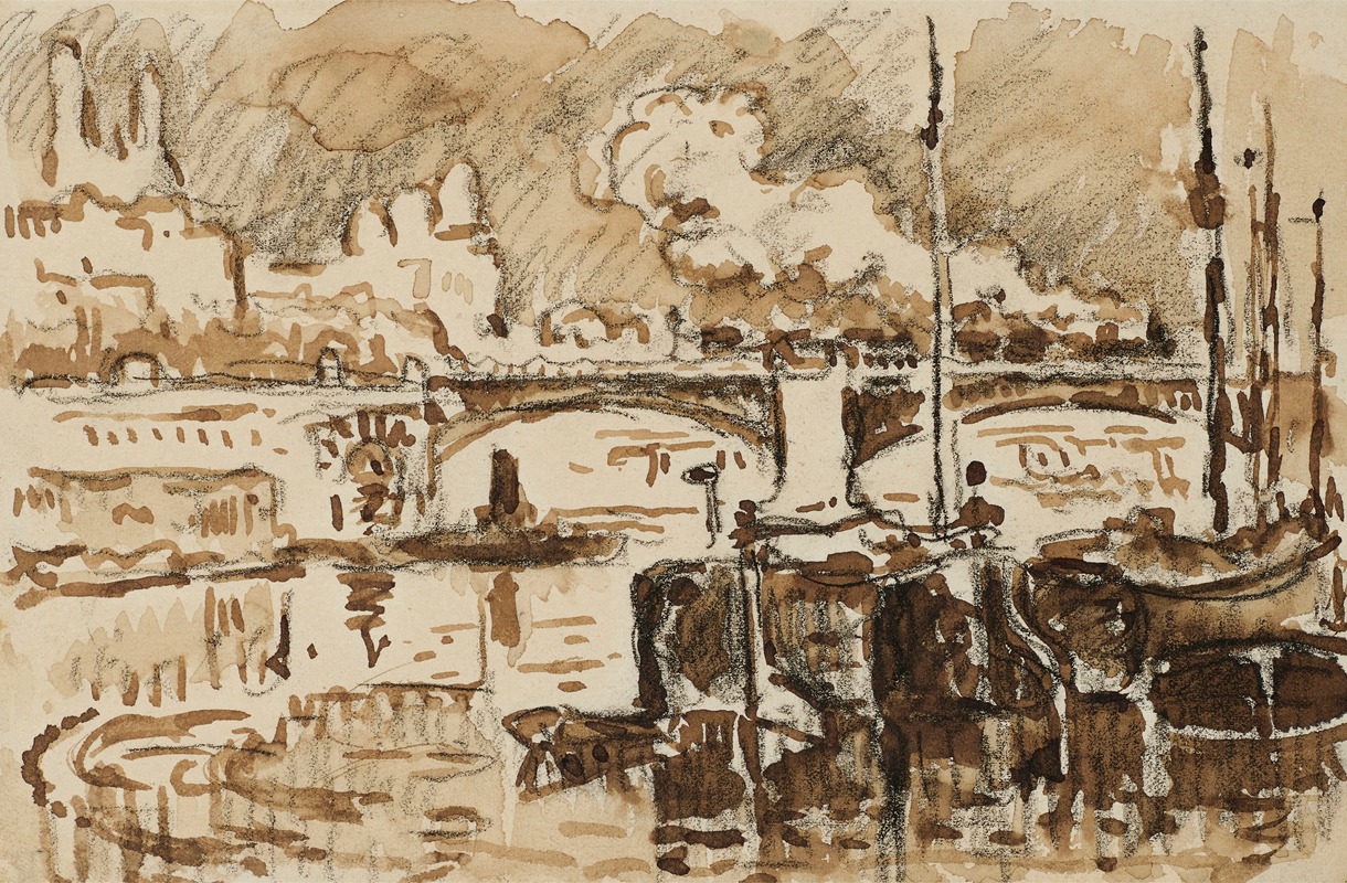 Paris, le pont de Grenelle by Поль Синьяк, 1900 — digital art print download