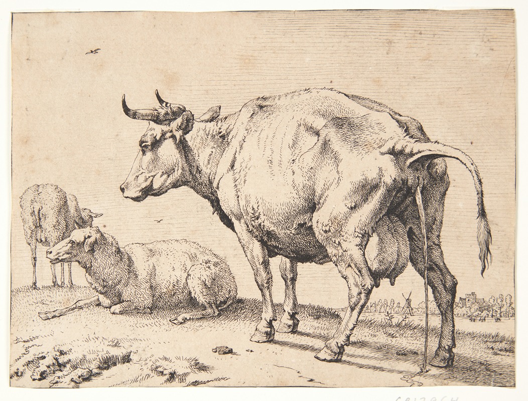 En pissende ko by Паулус Поттер, 1650 — digital art print download