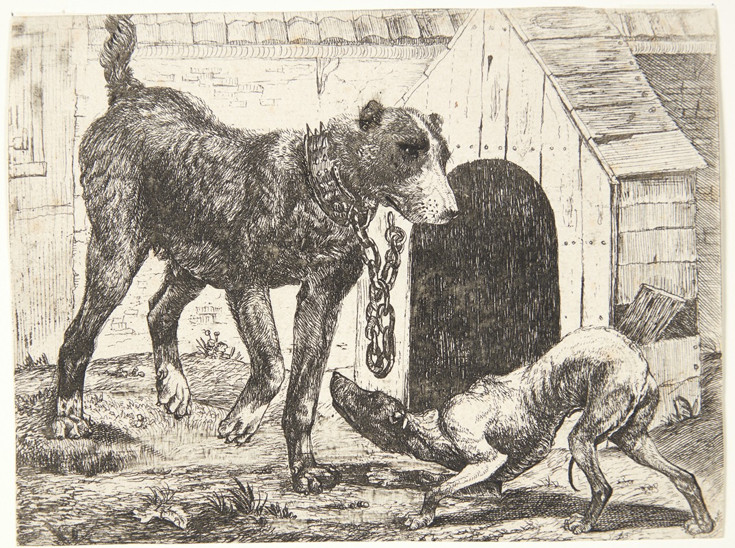 Hund i lænke by Paulus van Hillegaert II — digital art print download