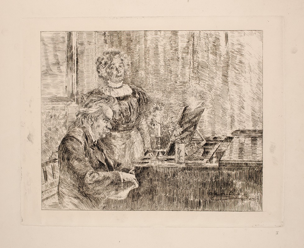Edvard og Nina Grieg ved klaveret — Peder Severin Krøyer