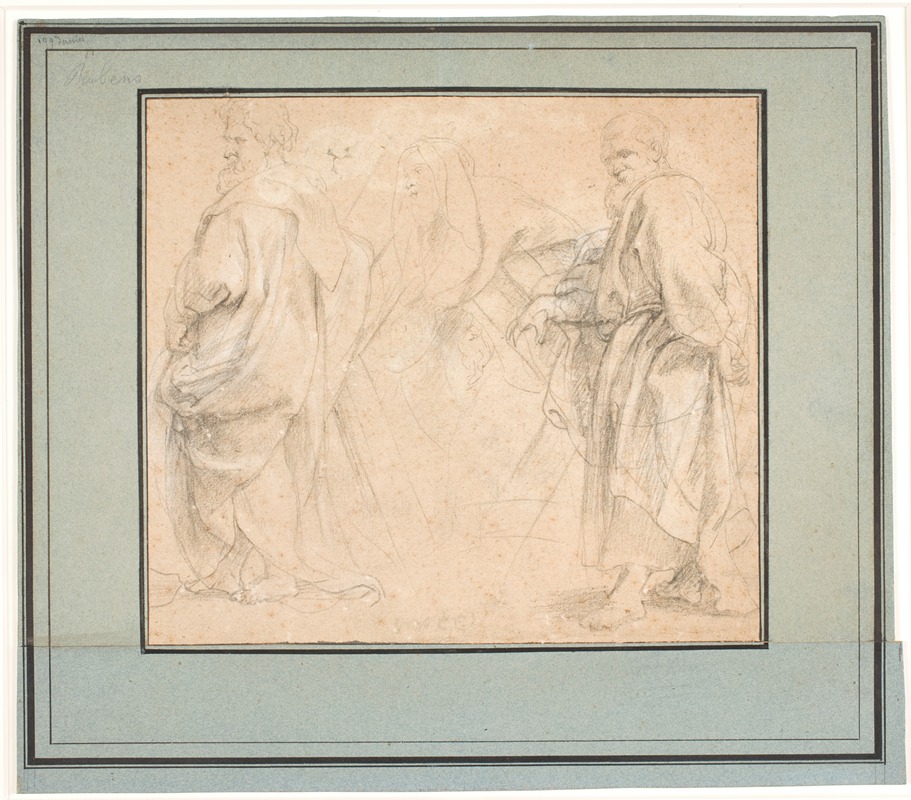 Two drafts for the Apostle Andrew and a study for Melchizedek by Петер Пауль Рубенс — digital art print download