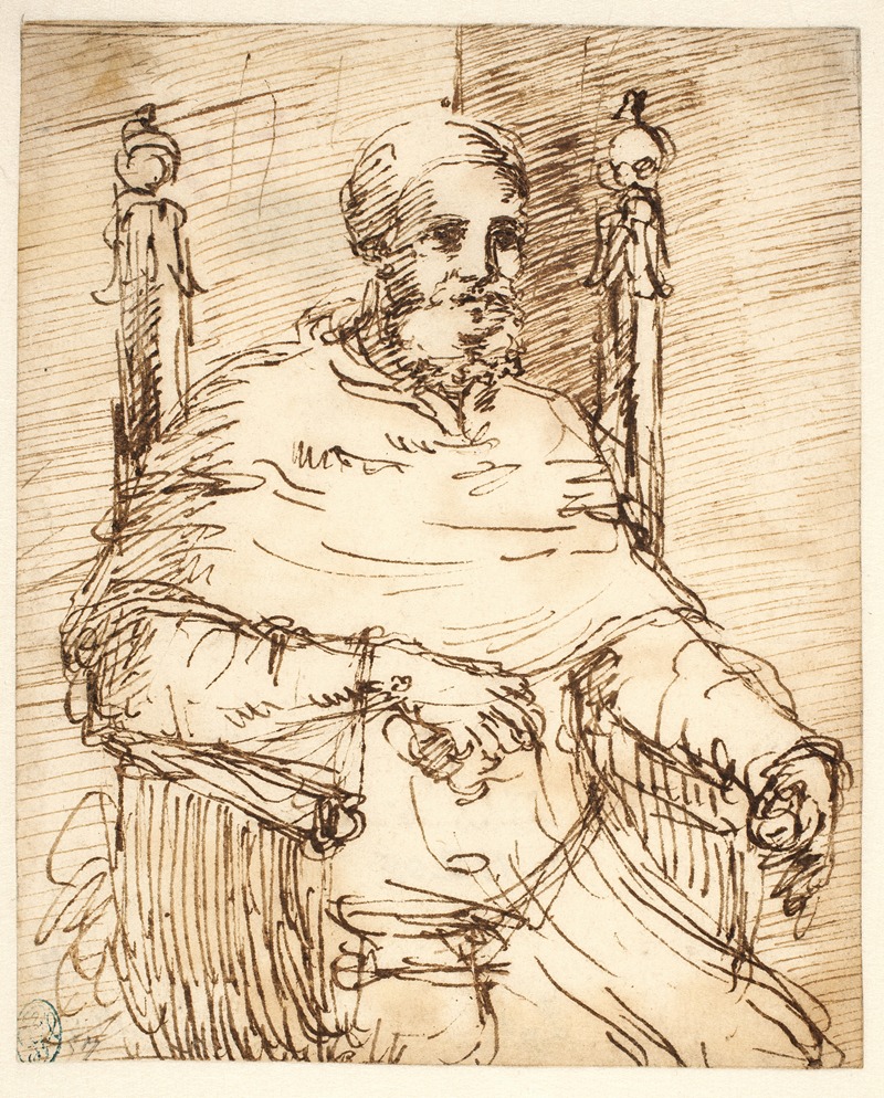 Portræt af pave Julius II Efter Raphael by Пьер Франческо Мола — digital art print download