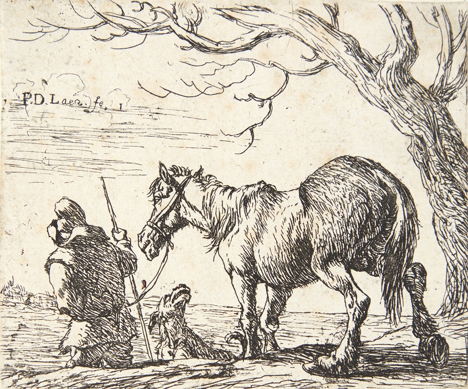 Bonde, trækkende en hest — Питер ван Лаер