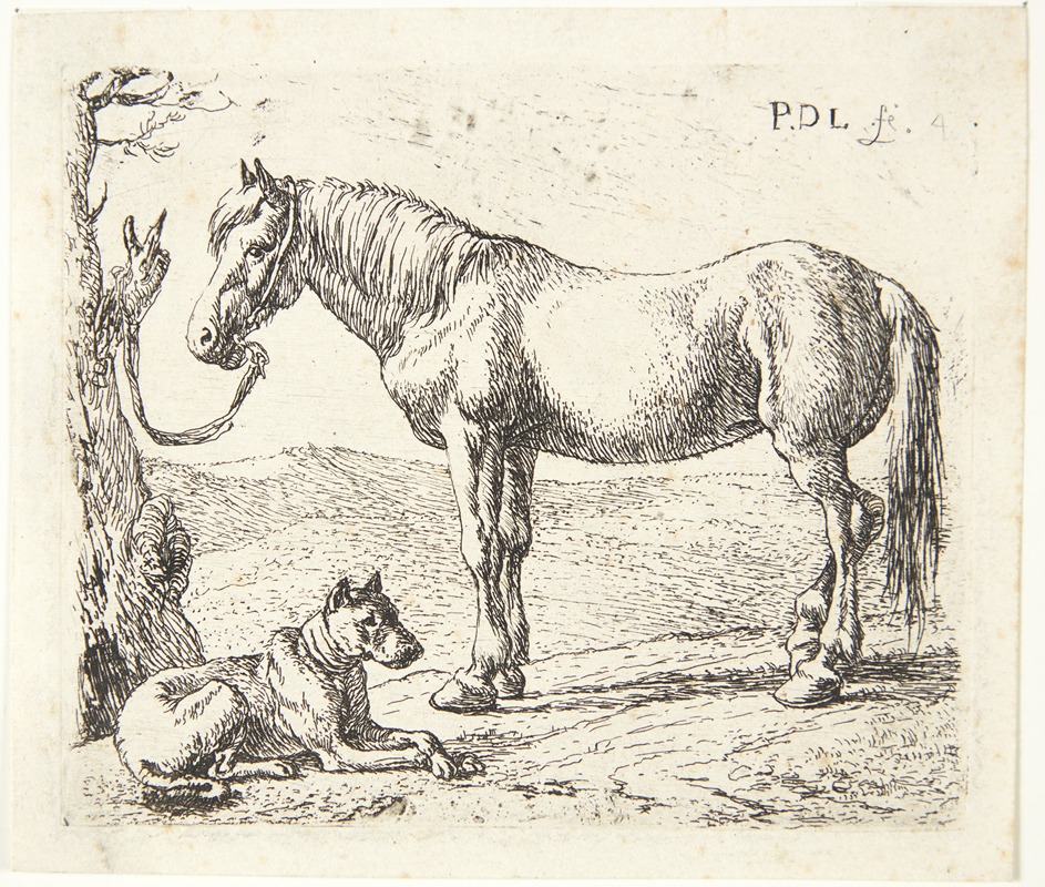 En hest og en hund by Питер ван Лаер — digital art print download