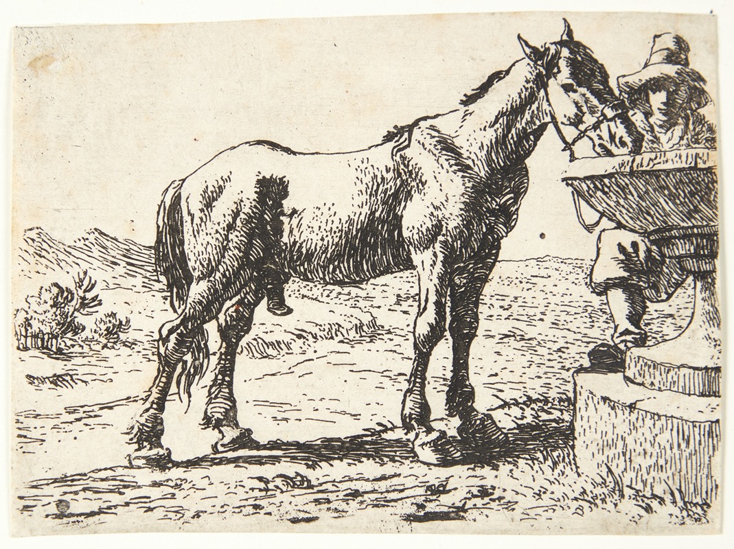 Hest ved en brønd by Питер ван Лаер — digital art print download