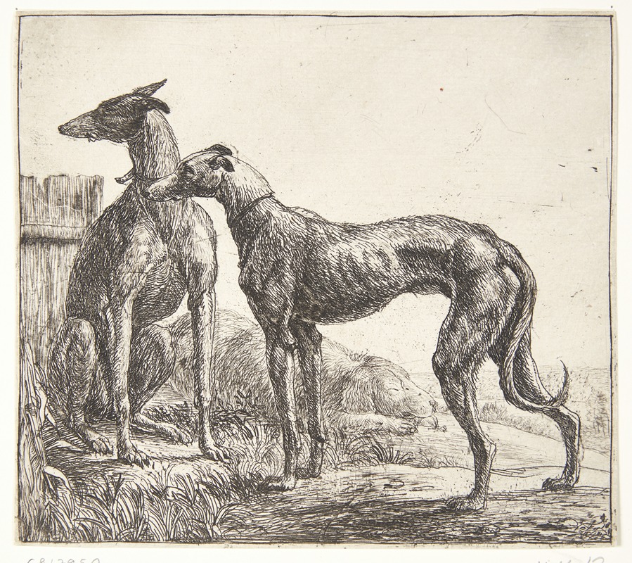 To mynder og en sovende hund by Симон де Влигер — digital art print download