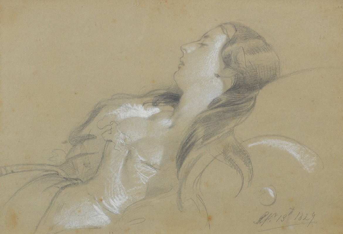 A sketch of a lady sleeping — Sir Edwin Henry Landseer