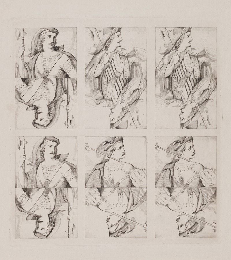 Raderinger til spillekort, knægte by Sophus Schack — digital art print download